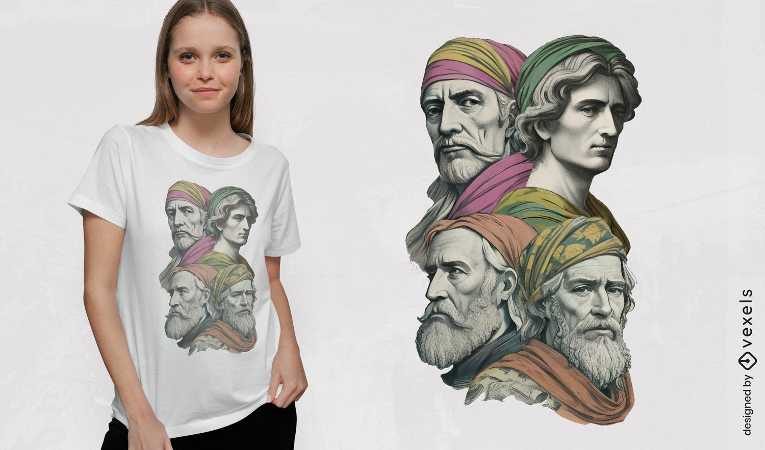 Design de camiseta com estátua renascentista