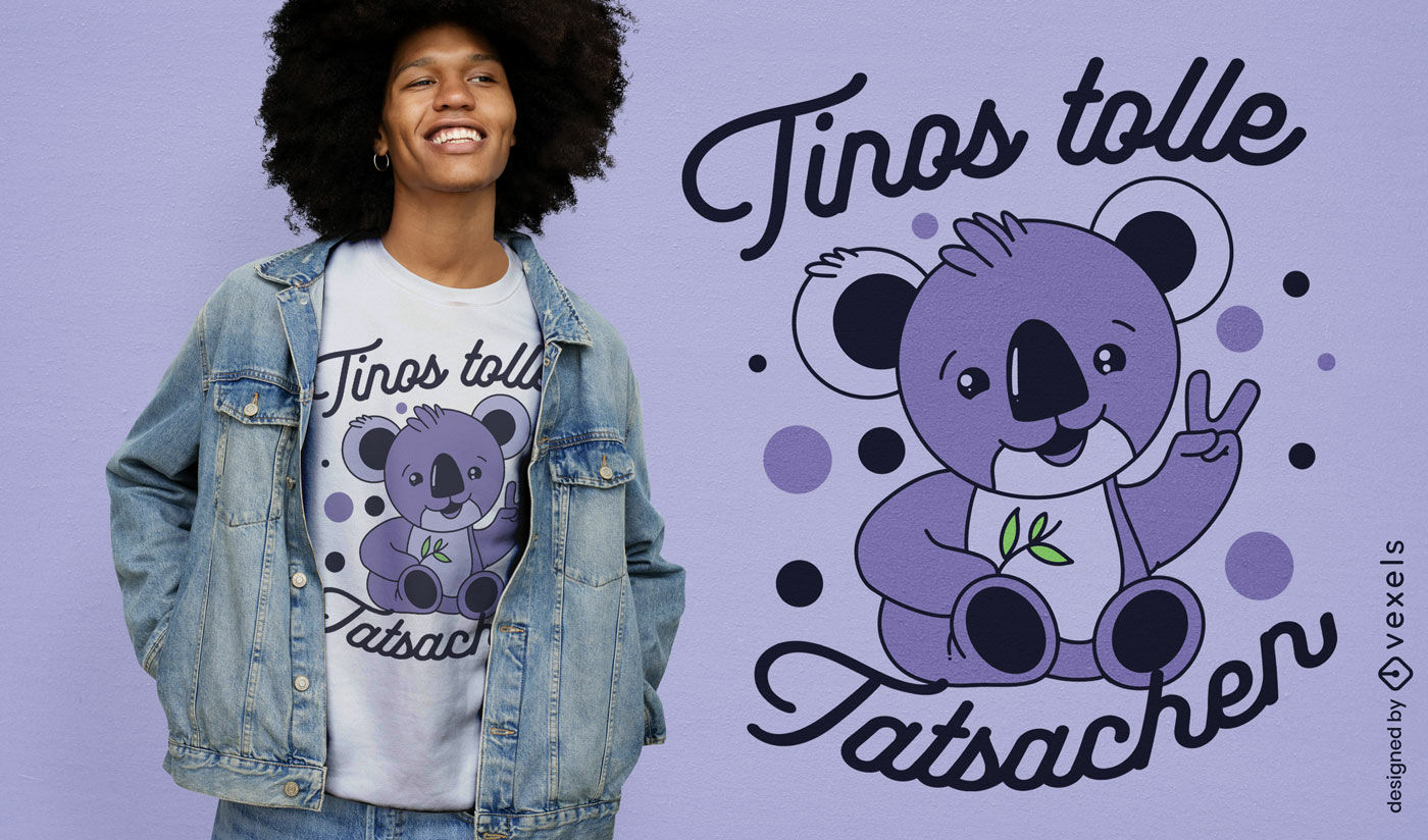 Lindo diseño de camiseta koala.