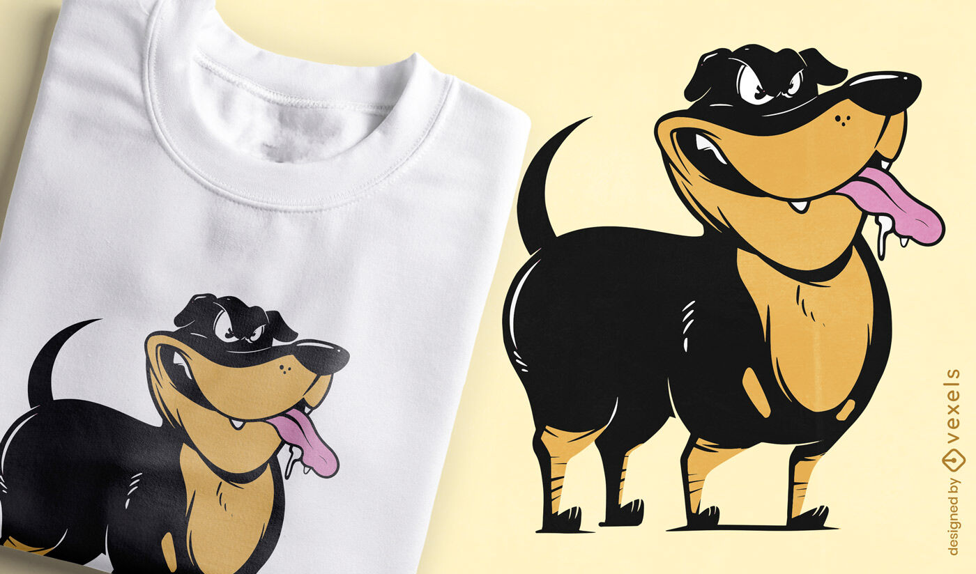 Diseño de camiseta de perro jadeante.