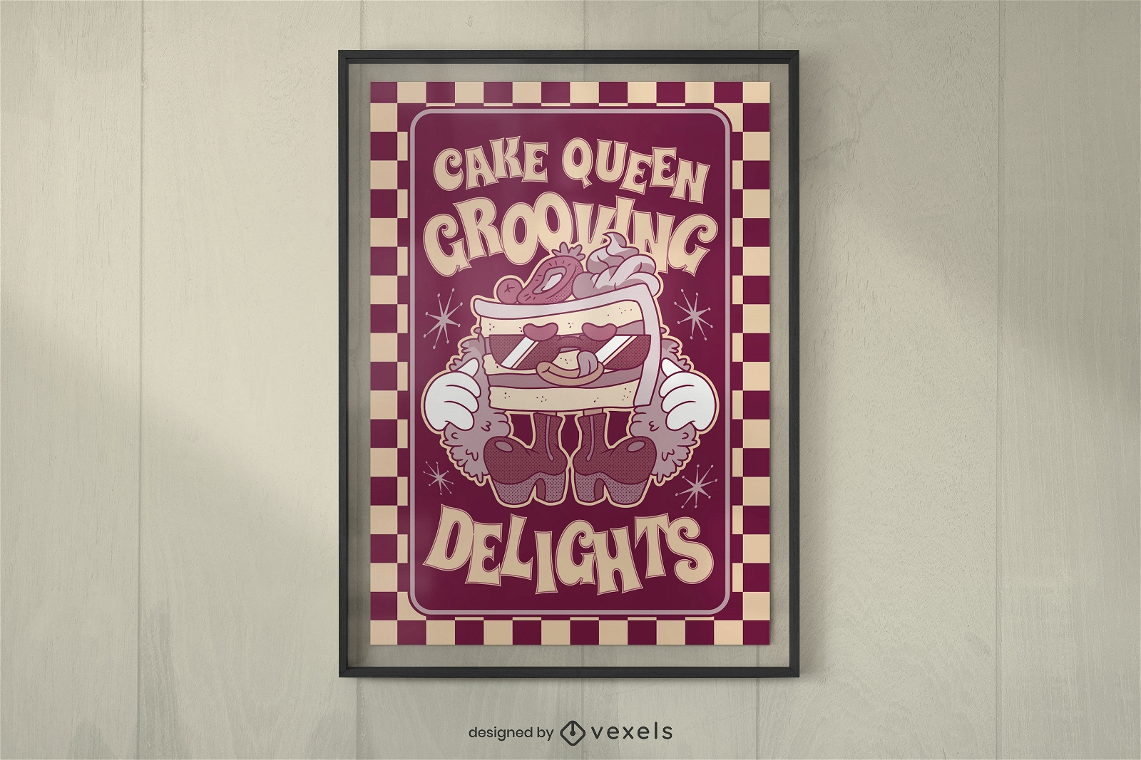 Retro-Poster zur Kuchenkönigin