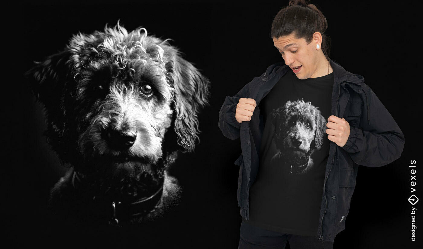 Diseño de camiseta de retrato de Labradoodle.