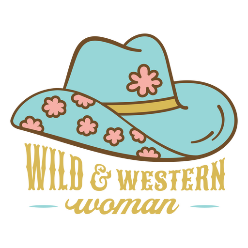 Logotipo de mujer salvaje y occidental. Diseño PNG