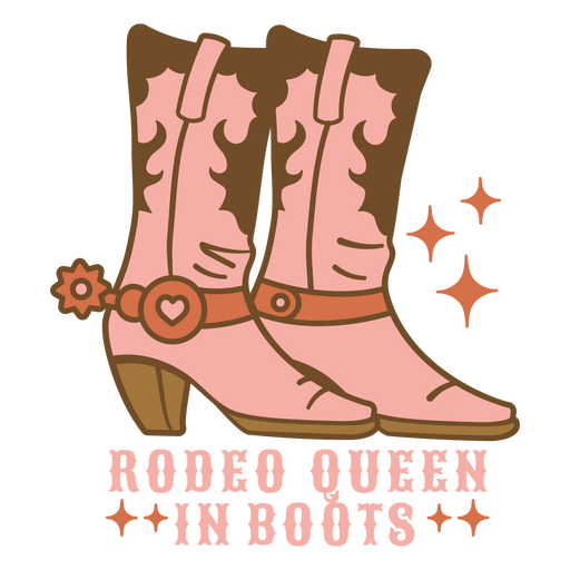 Illustrationsdesign für Rodeo-Queen-Stiefel PNG-Design