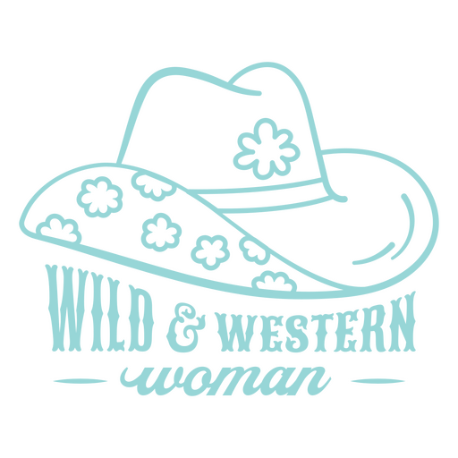 Sombrero de mujer salvaje y occidental. Diseño PNG