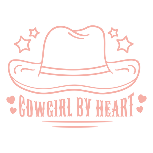 Verspieltes Cowgirlhut-Design mit Herzelementen PNG-Design