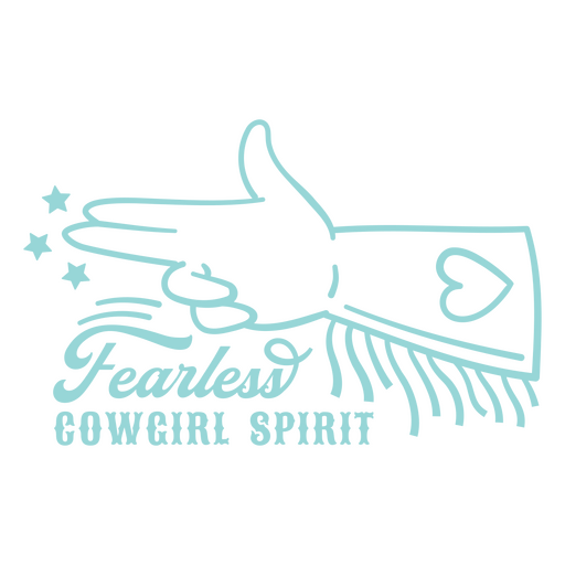 Design de espírito de cowgirl destemido com gestos lúdicos de mão Desenho PNG