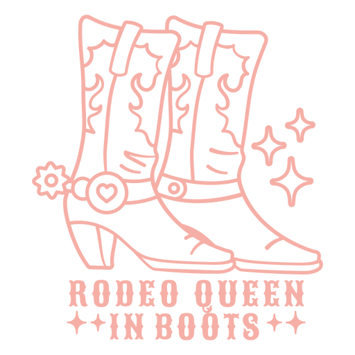 Playful rodeo queen boots design PNG Design