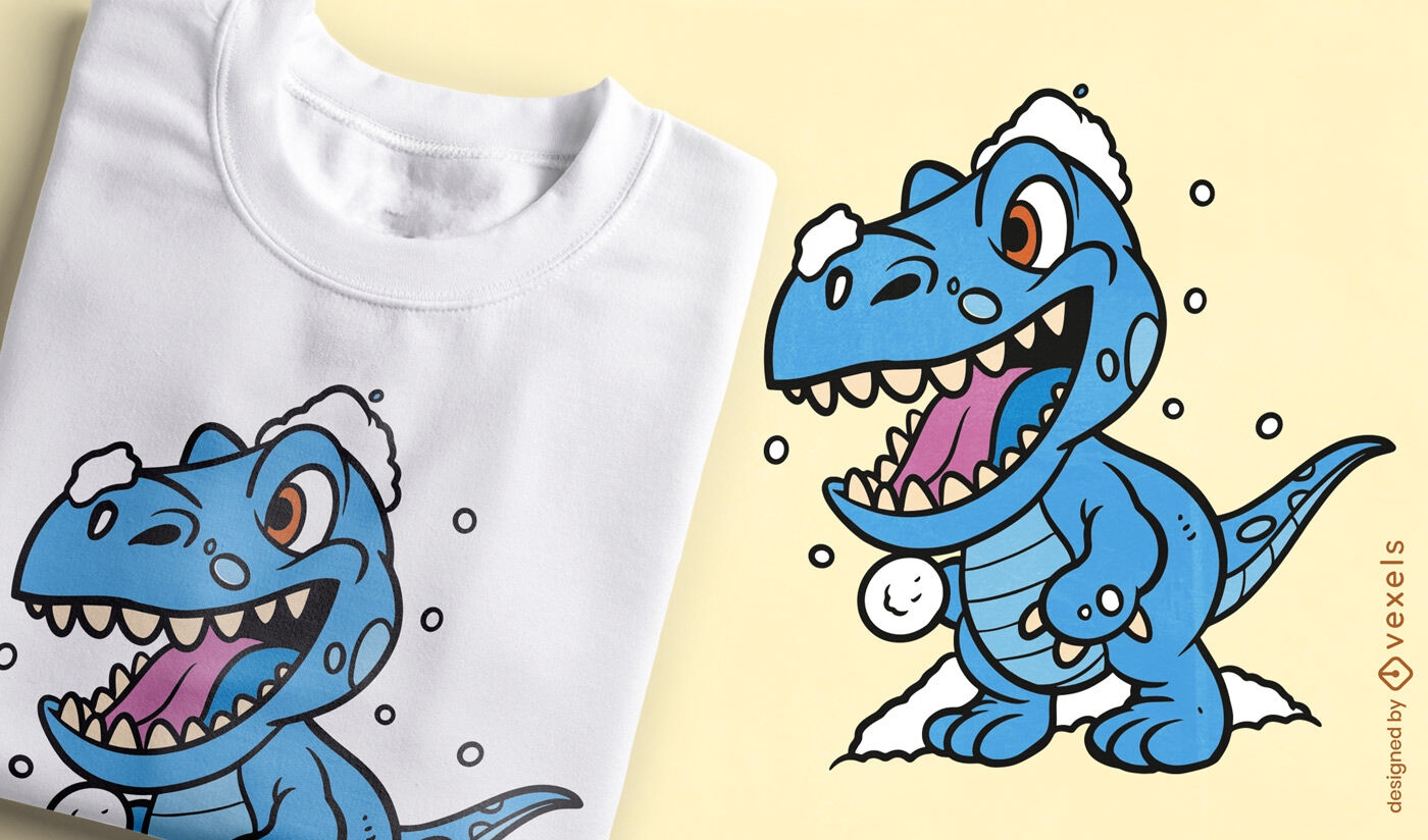 Diseño de camiseta de dinosaurio alegre.