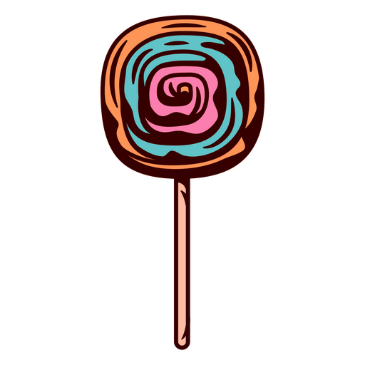 Colorful lollipop on a stick PNG Design