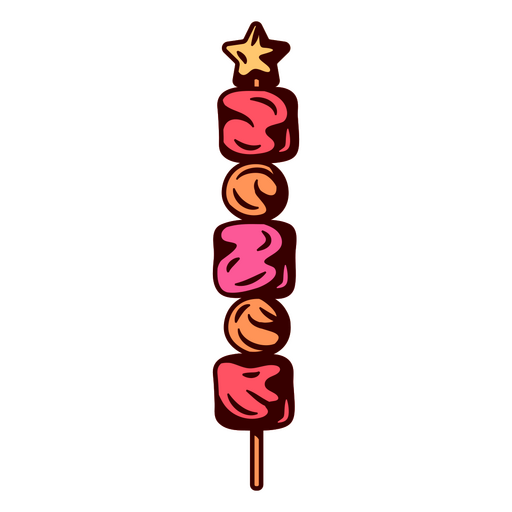 Skewer with a star on it PNG Design