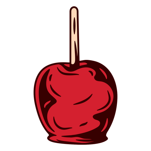 Manzana roja acaramelada Diseño PNG