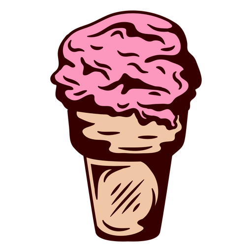 Ilustração divertida de casquinha de sorvete Desenho PNG
