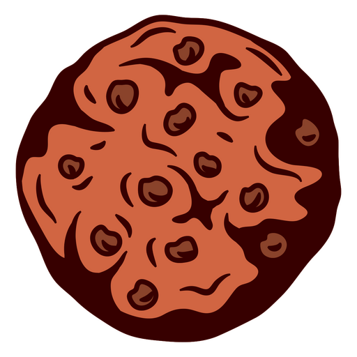 Ilustración divertida de galleta con chispas de chocolate Diseño PNG