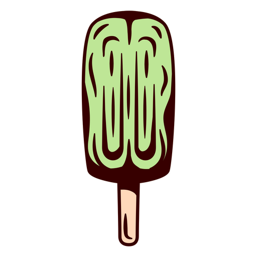 Green ice cream pop PNG Design