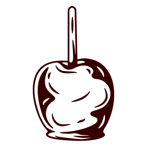 Ilustración elegante de manzana de caramelo Diseño PNG