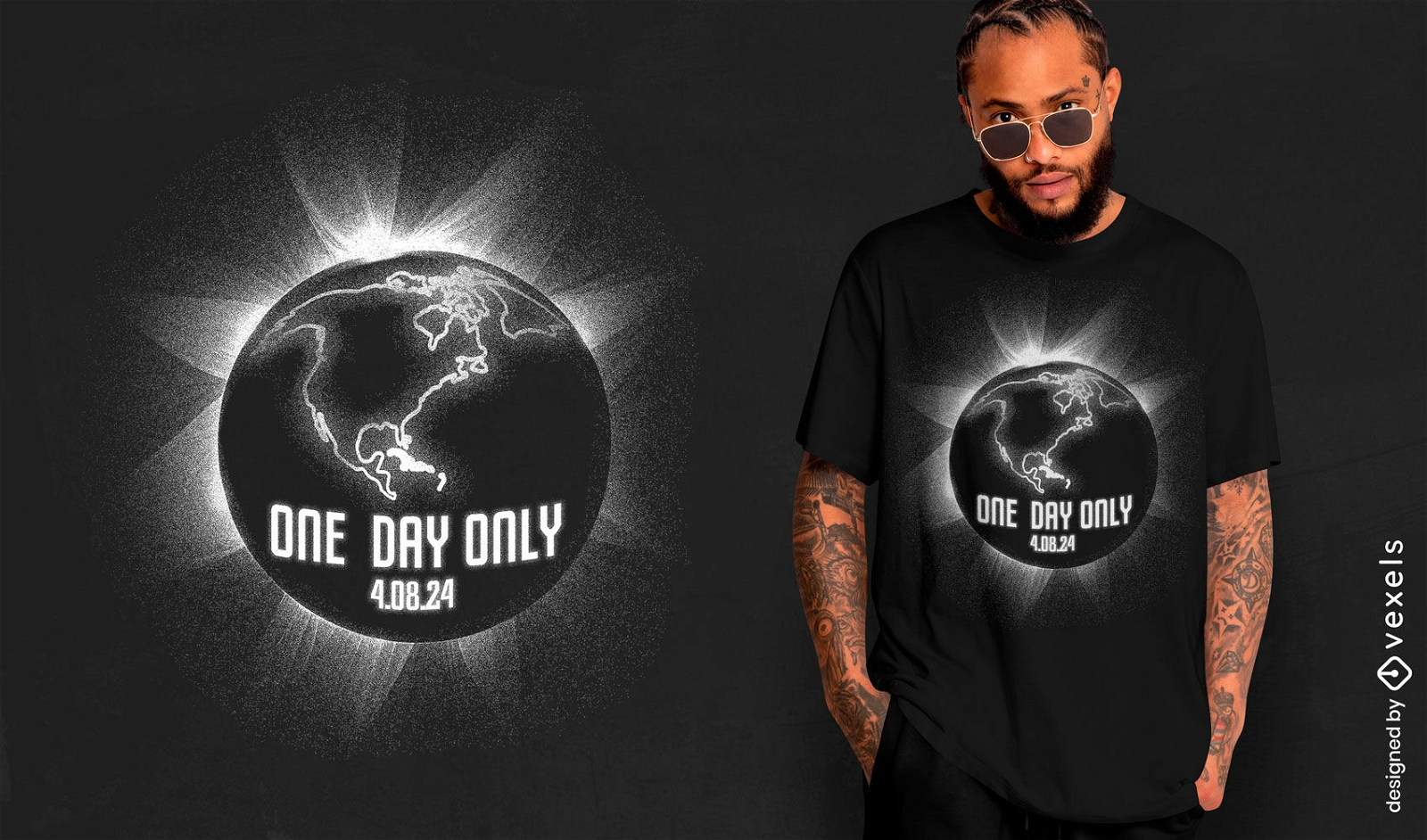 Design de camiseta do evento Eclipse total