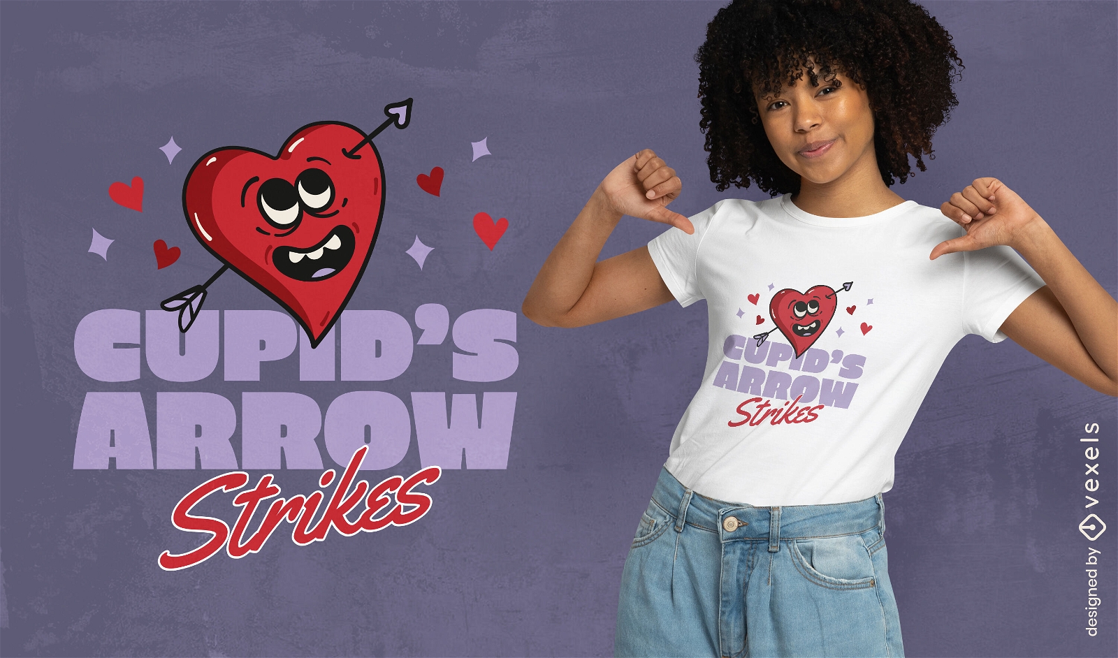 Cupid's arrow strikes t-shirt design