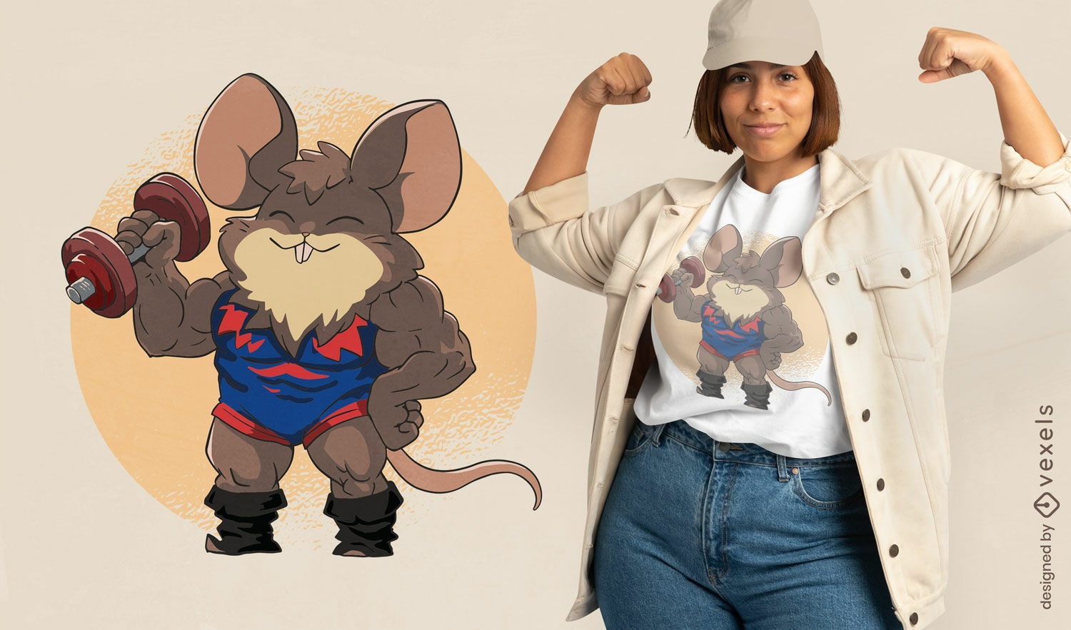  Muscle mouse t-shirt design