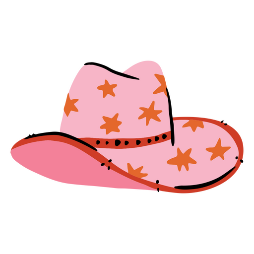 Chap?u de cowboy rosa com estrelas Desenho PNG