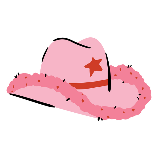 Ilustración divertida de un sombrero de vaquero rosa Diseño PNG