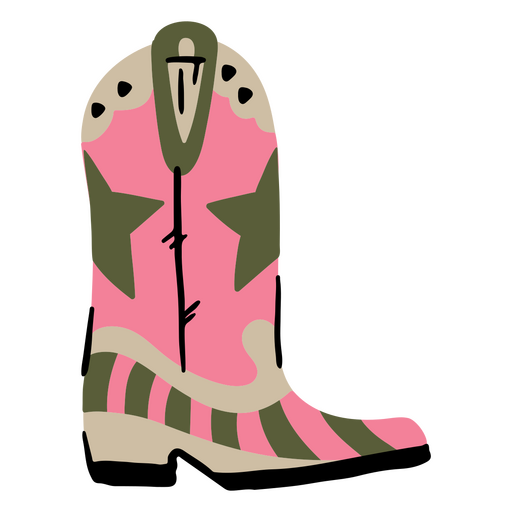 Playful cowboy boot design with stars and stripes PNG Design