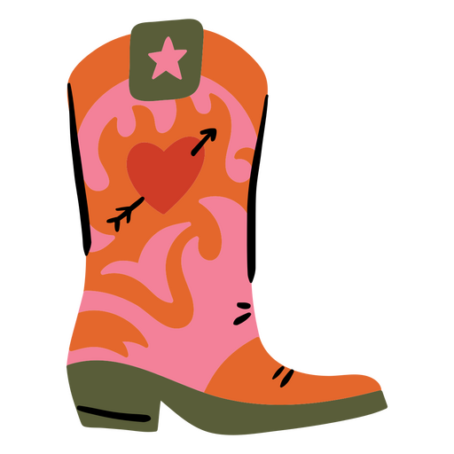 Cowboy boot with a heart on it PNG Design
