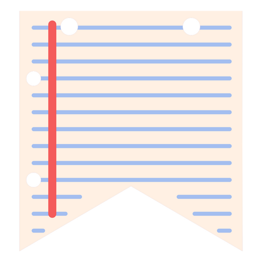 Sheet of paper with a red line on it PNG Design
