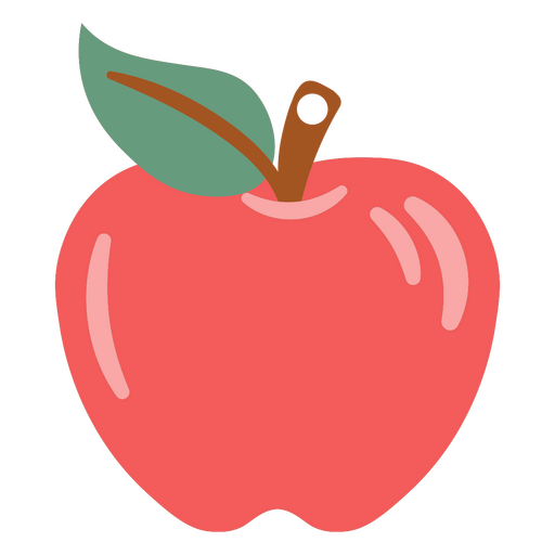 Manzana roja simple png Diseño PNG