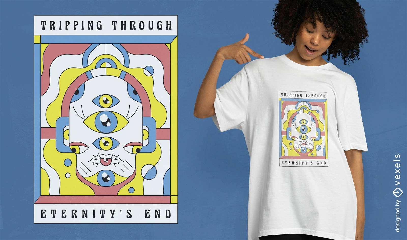 Viajando pelo design da camiseta da eternidade