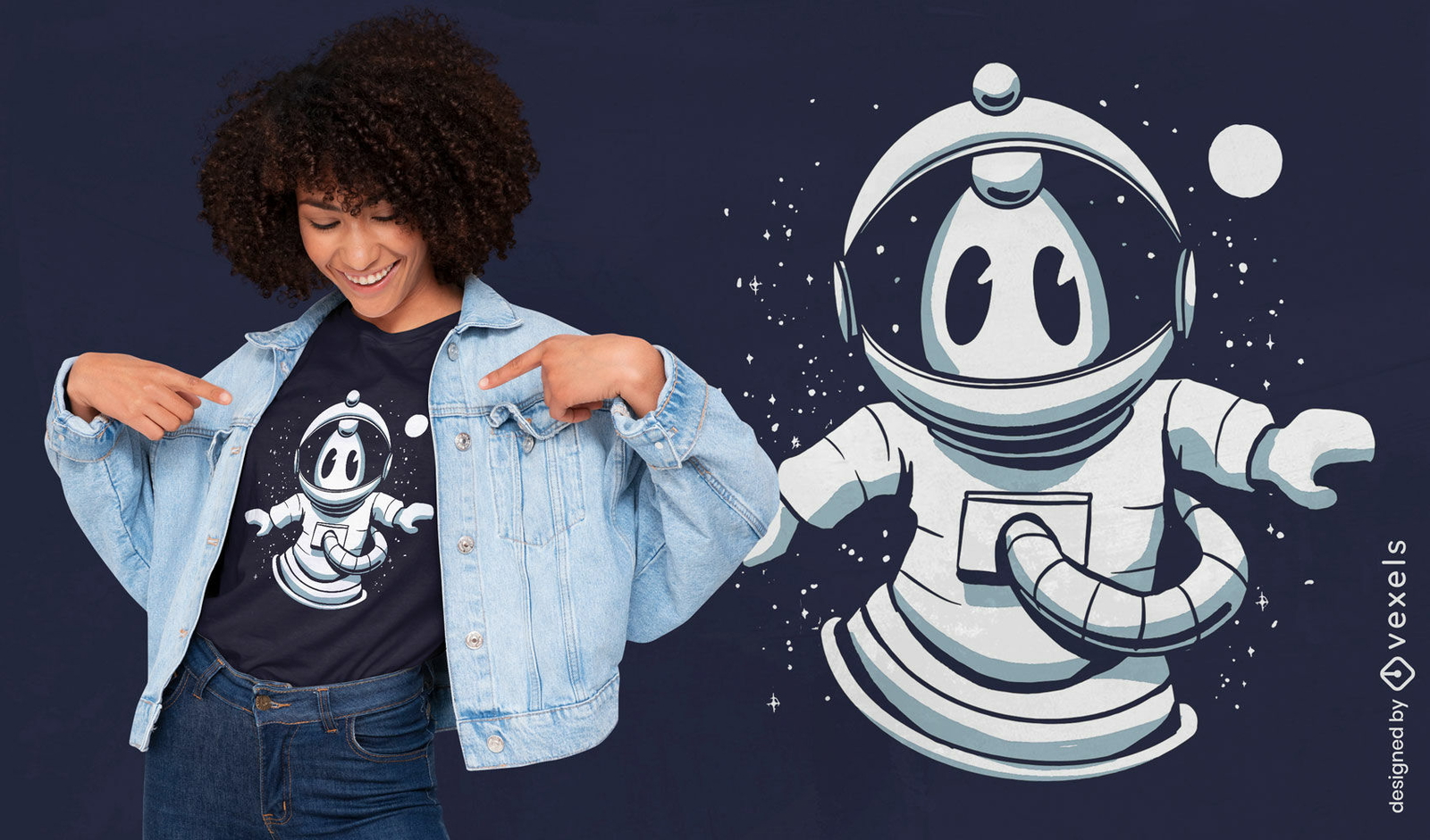 Diseño de camiseta obispo astronauta.