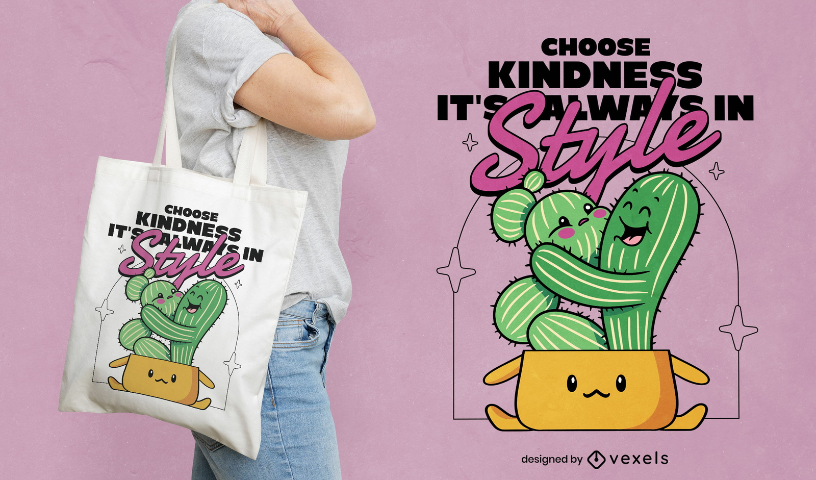 Diseño de bolso tote de bondad de cactus.