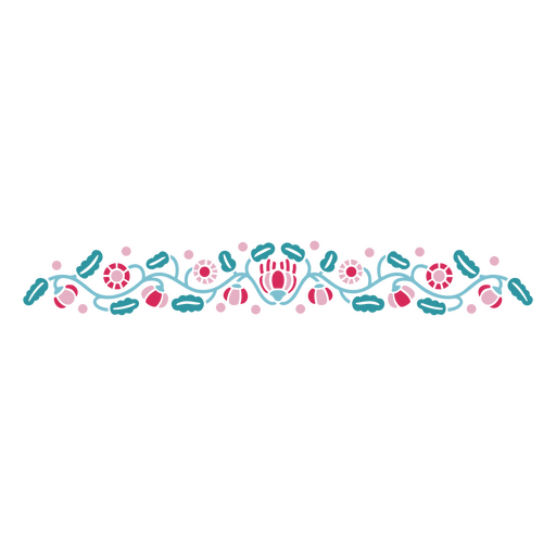 Black background with red and blue flowers on it PNG Design