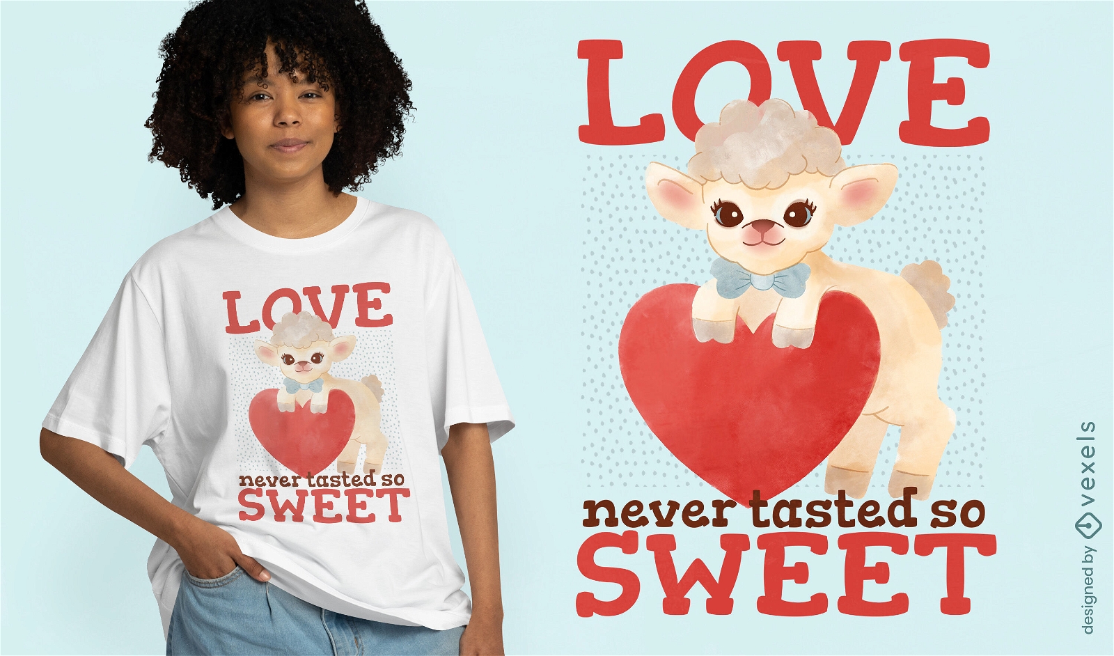 Sheep heart t-shirt design