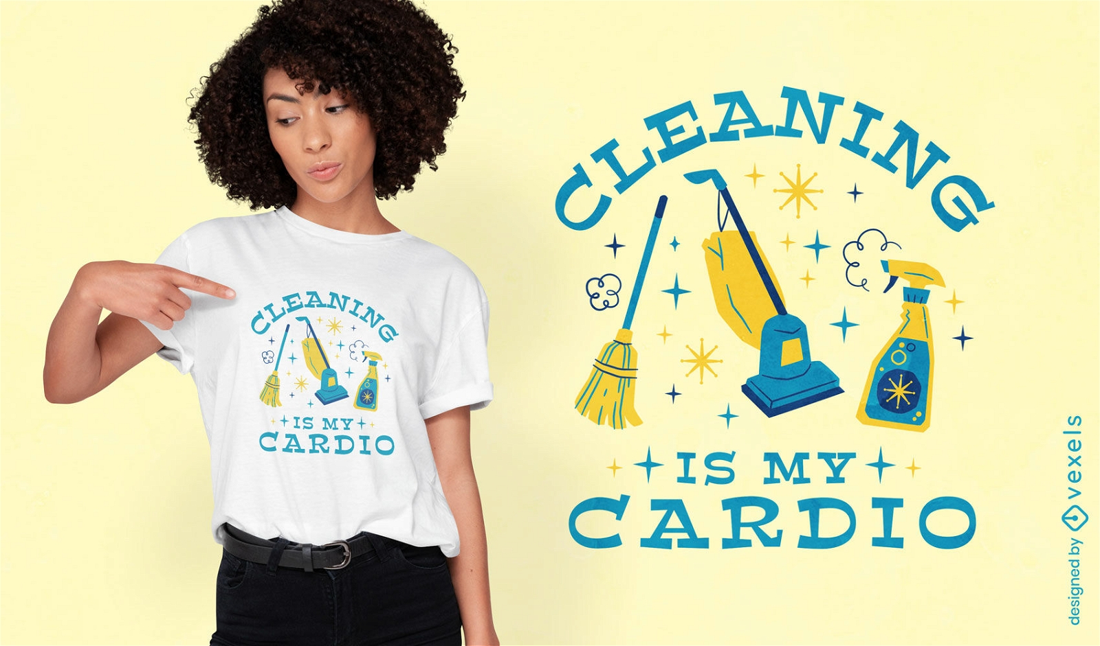 Diseño de camiseta con tema de limpieza saludable.