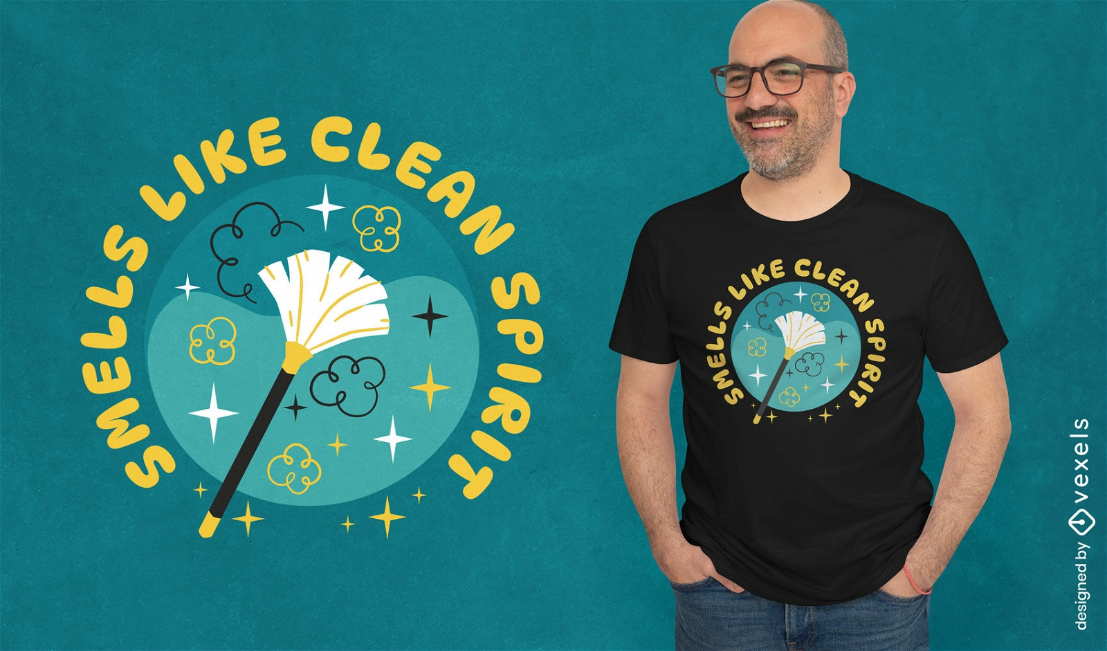Cleaning inspired t-shirt design