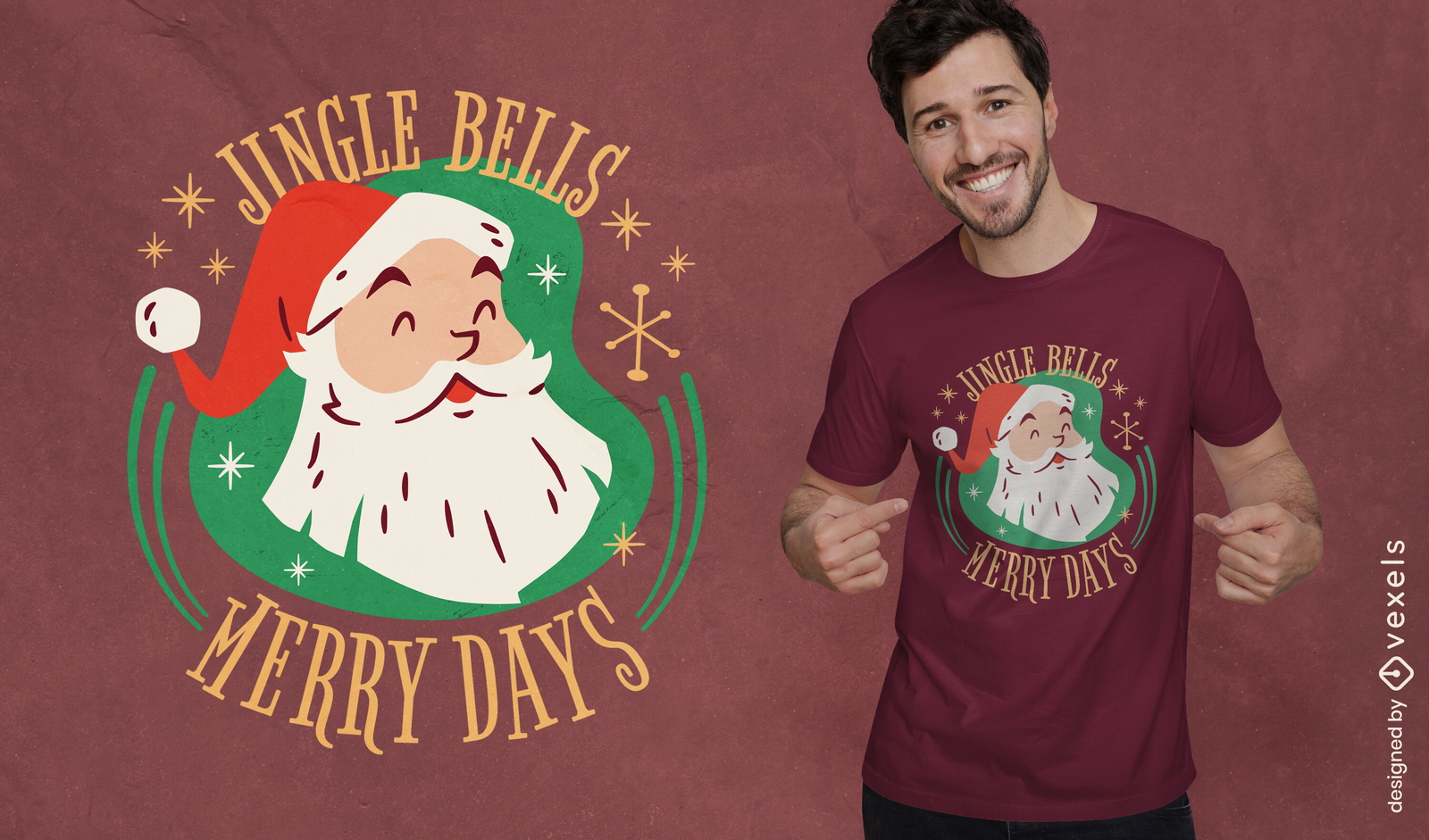 Design de camiseta com tema melódico de Natal