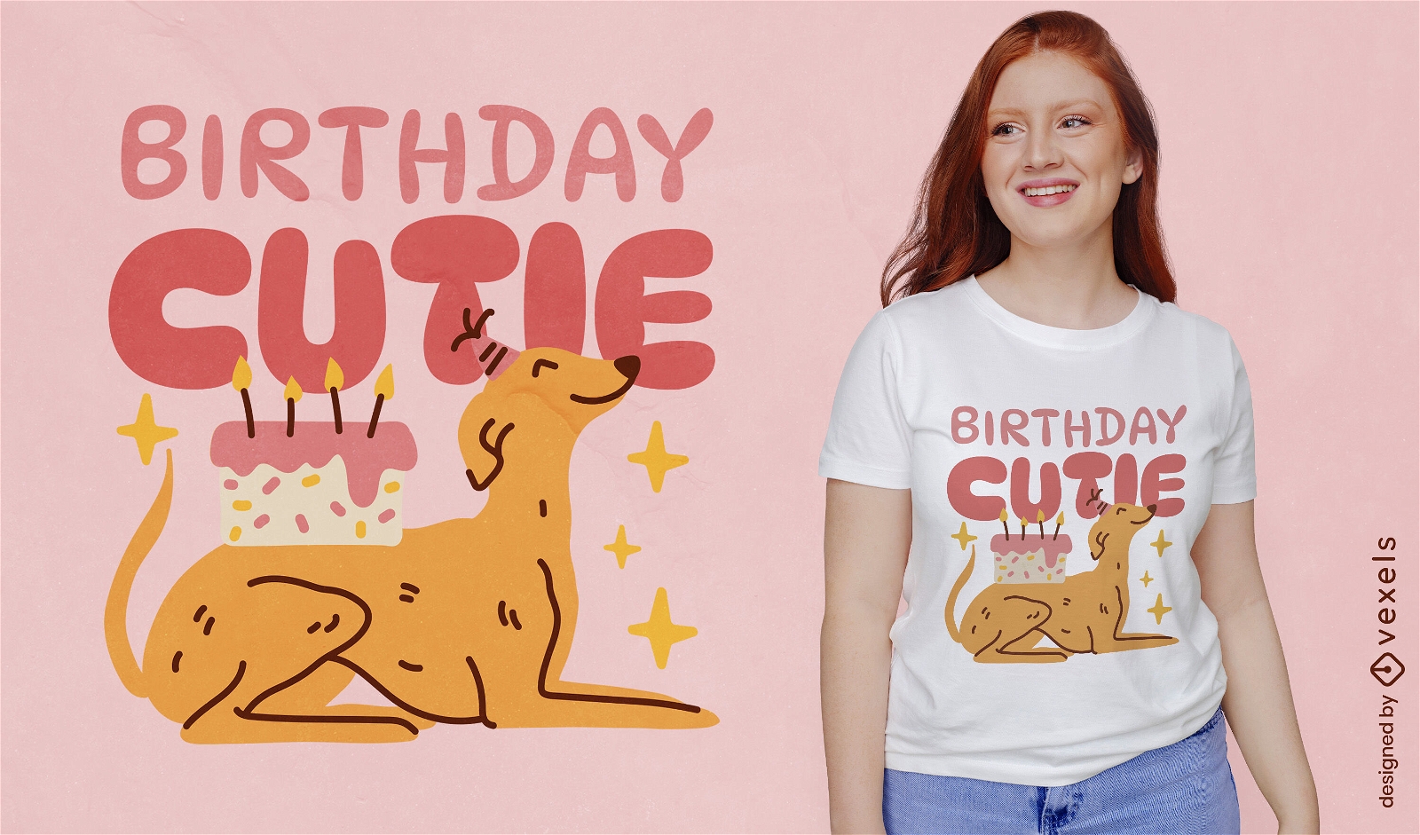 Birthday cutie dog t-shirt design