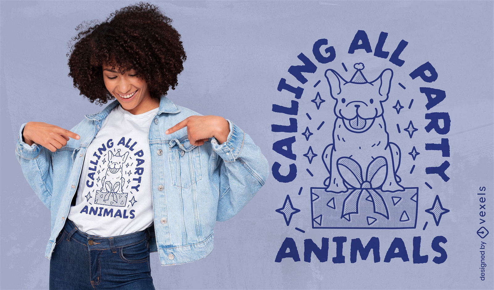 Design de camiseta chamando todos os animais festeiros