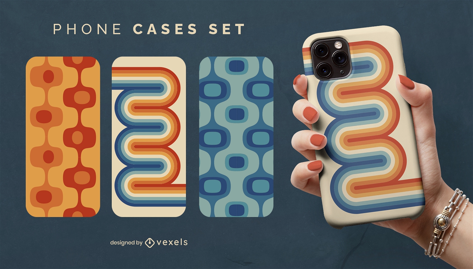 Retro phone cases set design