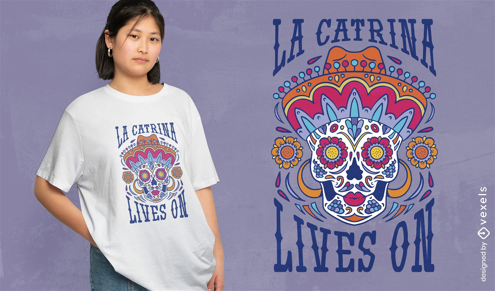 Diseño de camiseta La Catrina.