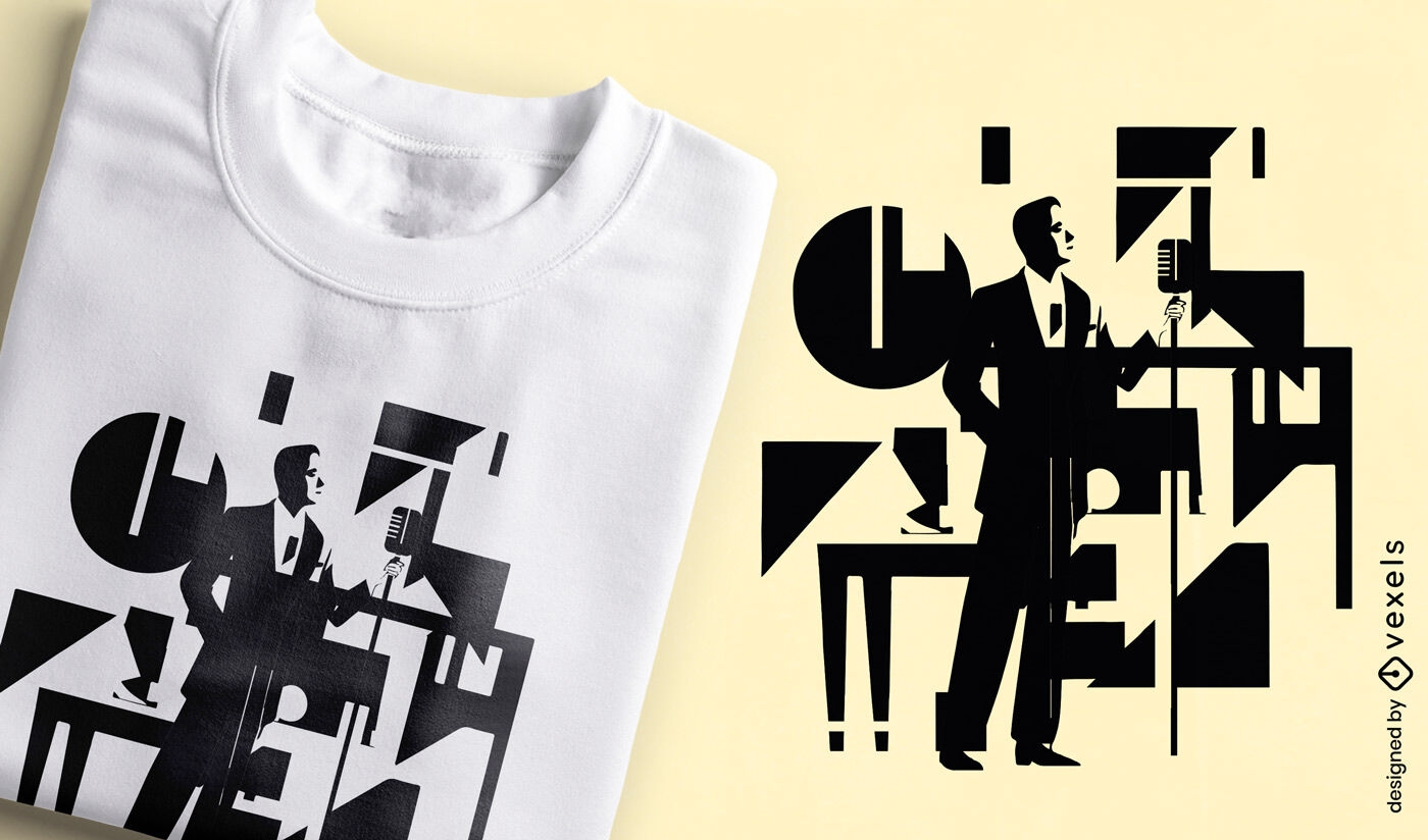 Swing-Sänger-Silhouette-T-Shirt-Design