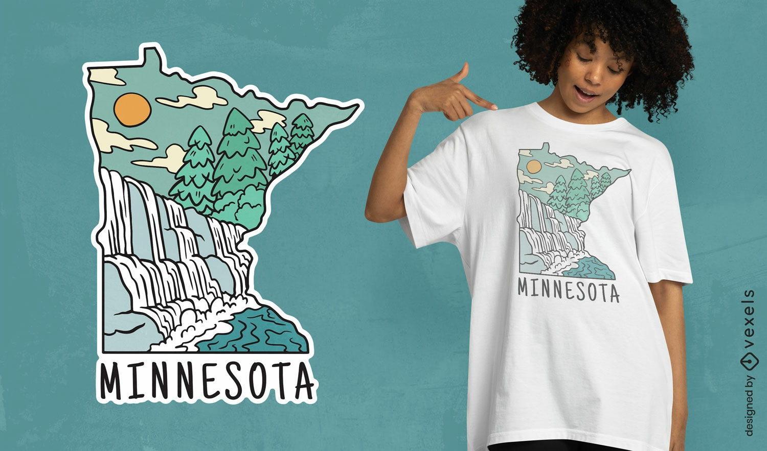 T-Shirt-Design mit Wahrzeichen von Minnesota