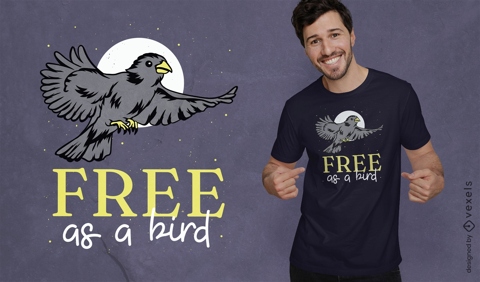 Design de camisetas de liberdade e voo