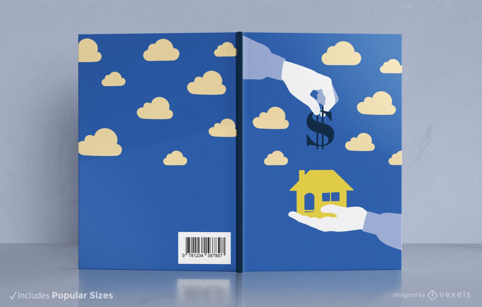 Design de capa de livro de investimento e habitação