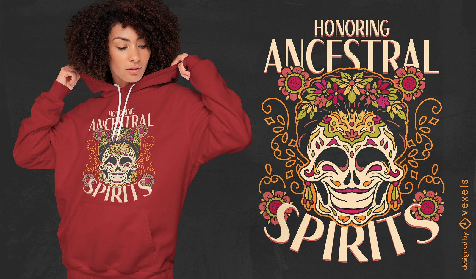 Honrando el diseño de camiseta de espíritus ancestrales.