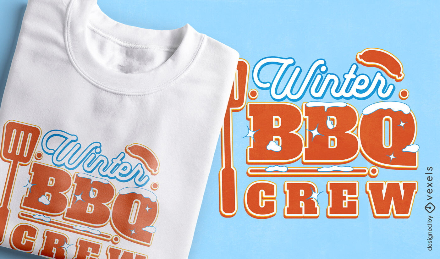 Diseño de camiseta Winter BBQ Crew.