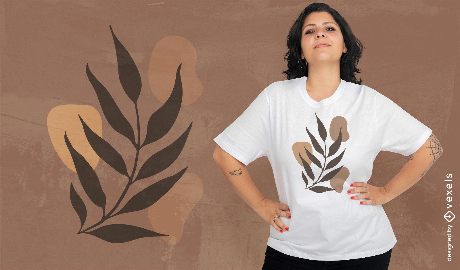 Design de camiseta com folhas delicadas