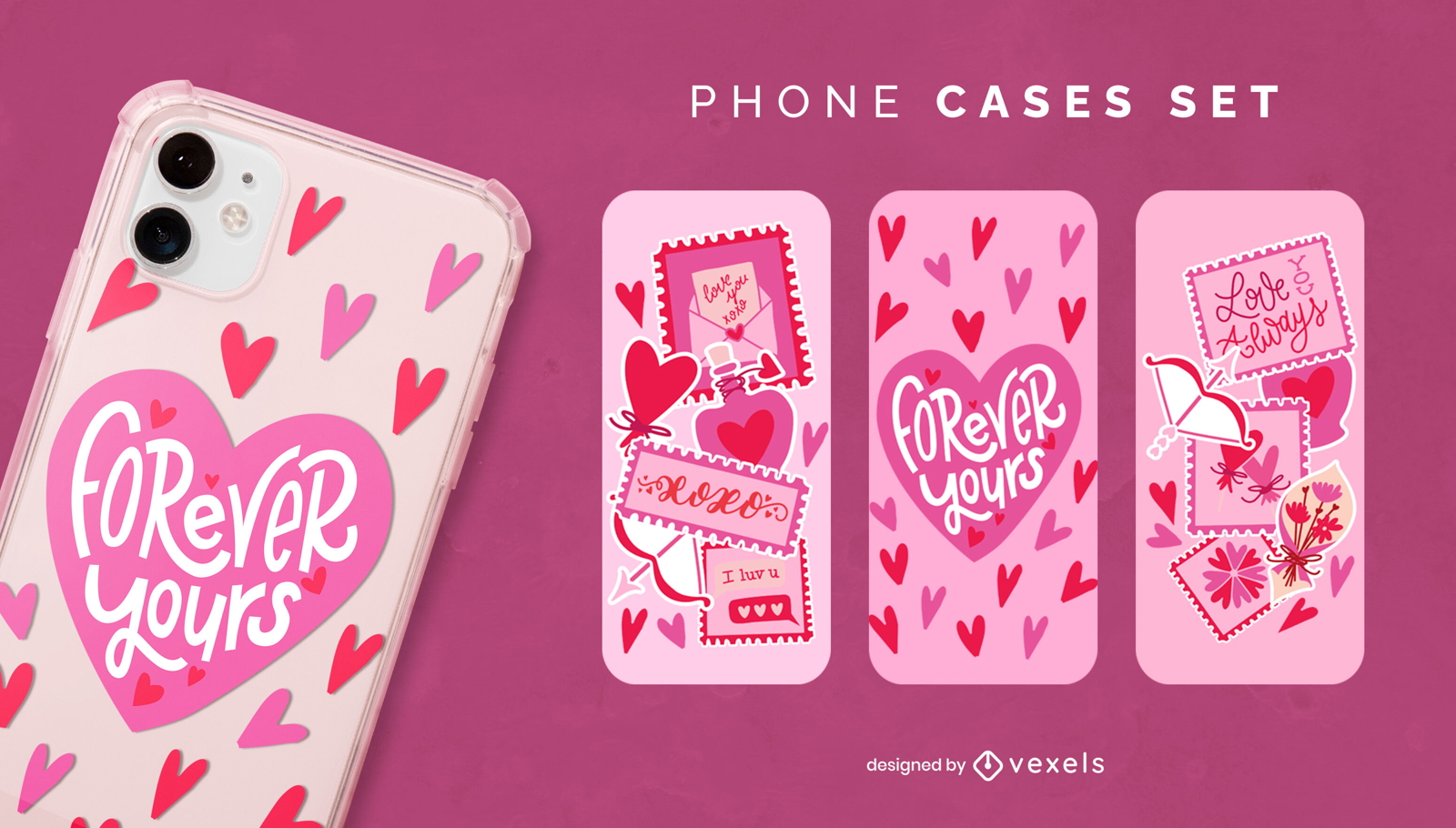 Heartfelt phone cases set design