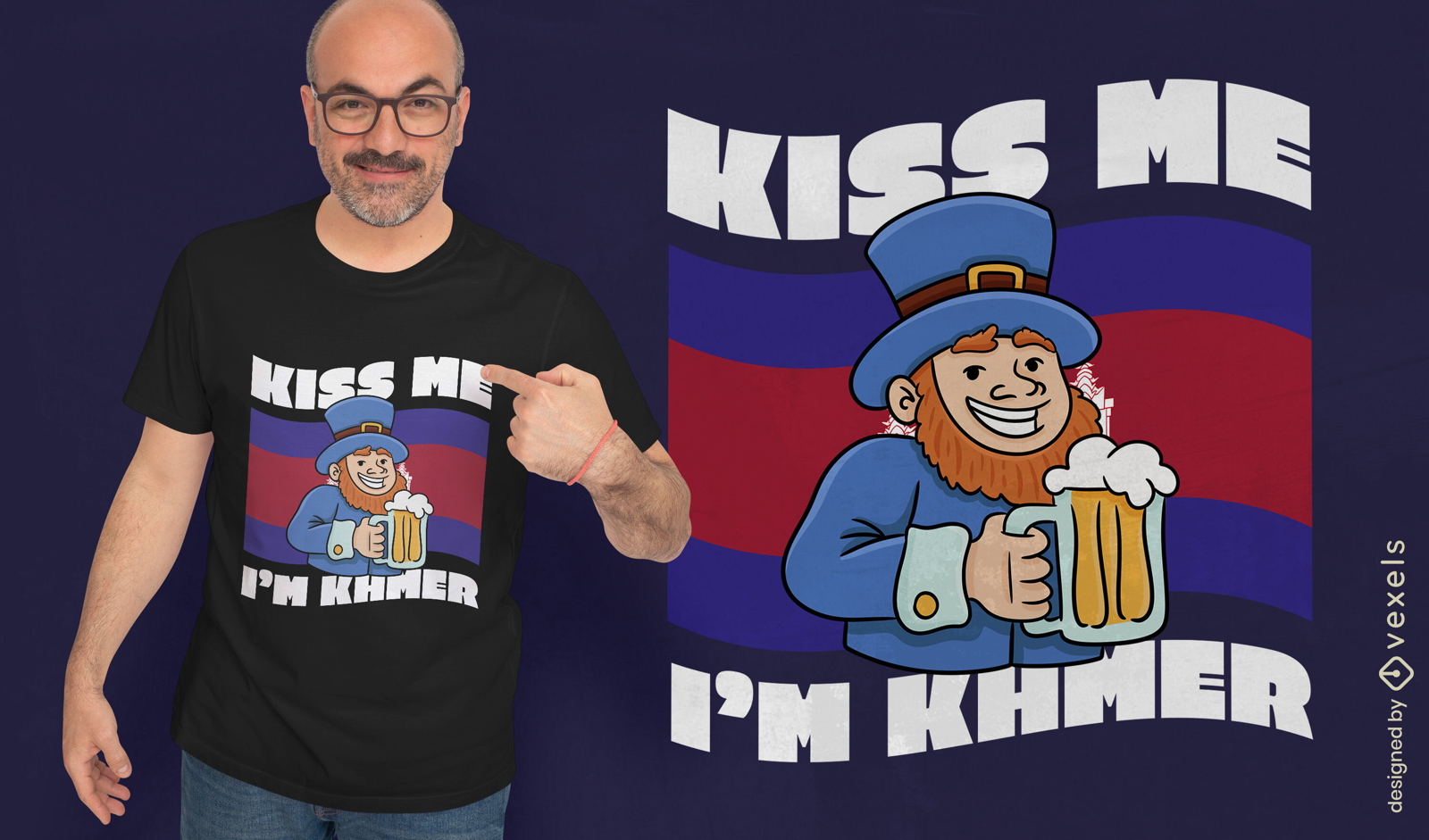 Humorous Khmer cultural t-shirt design