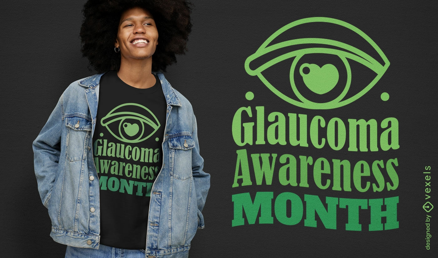Diseño de camiseta de defensa de la salud del glaucoma.